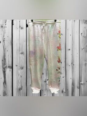 Nickelodeon SpongeBob Cartoon Character Tie-Dye White Jogger Sweatpants M